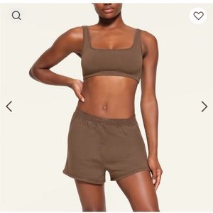SKIMS Small NWT Cocoa (Brown) Jersey Shorts